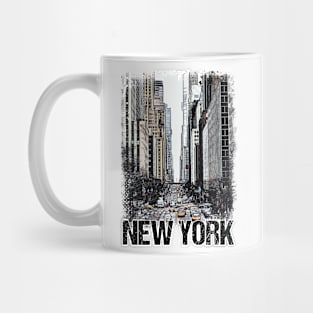 New York City Streets Vintage Travel Poster Series grunge edition 01 Mug